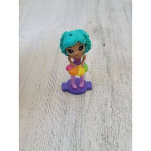 Mini pop star Rainbow tutu blue hair Girl doll toy figure